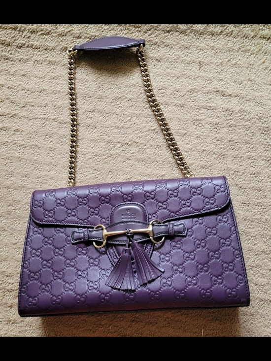 Gucci Handbags - Gucci Emily Purple Guccissima Leather Medium Shoulder Bag